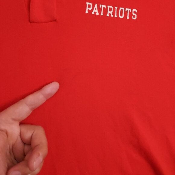 Vintage Champion Polo Shirt Mens Small Patriots Logo Red Golf Nylon Made in USA - Picture 6 of 14